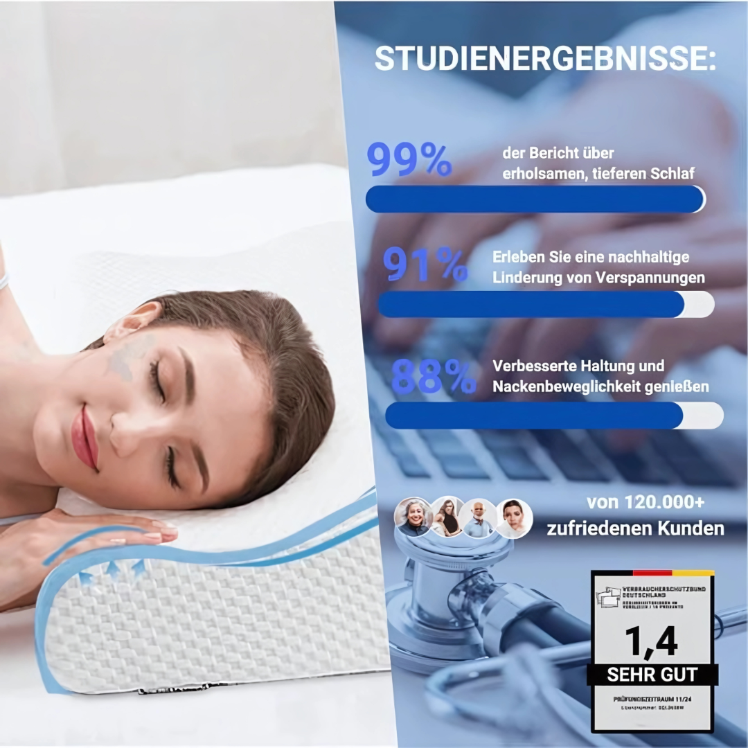SMOVO™ Nackenkissen | Schlafkissen mit Nackenunterstützung | Kissen gegen Nackenschmerzen