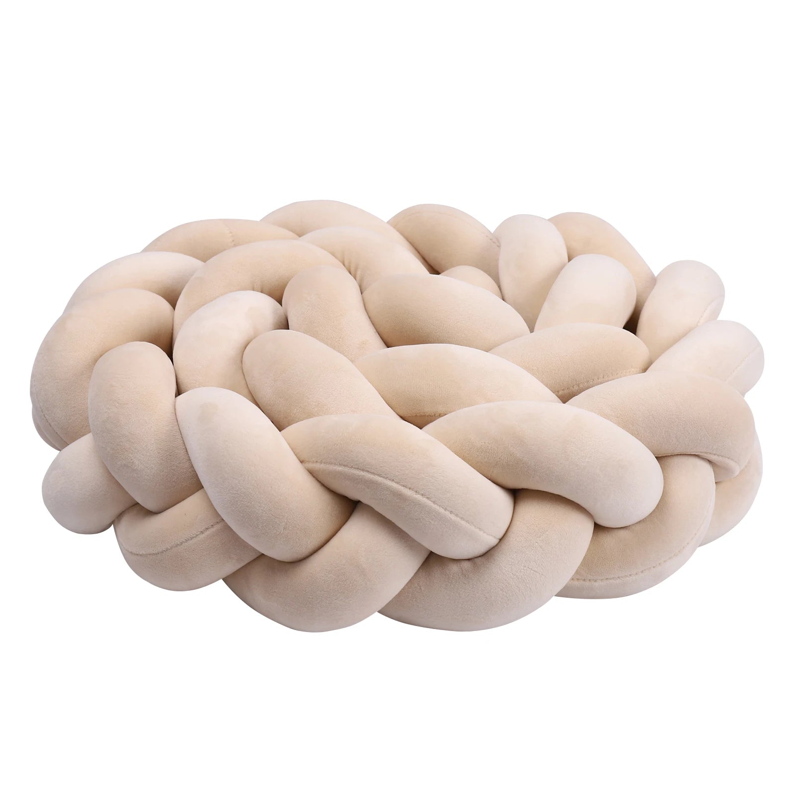 SMOVO Braid Bettumrandung in Beige – 
geflochtener Babybett Bumper in warmem 
Beigeton, weiches Plüsch Material