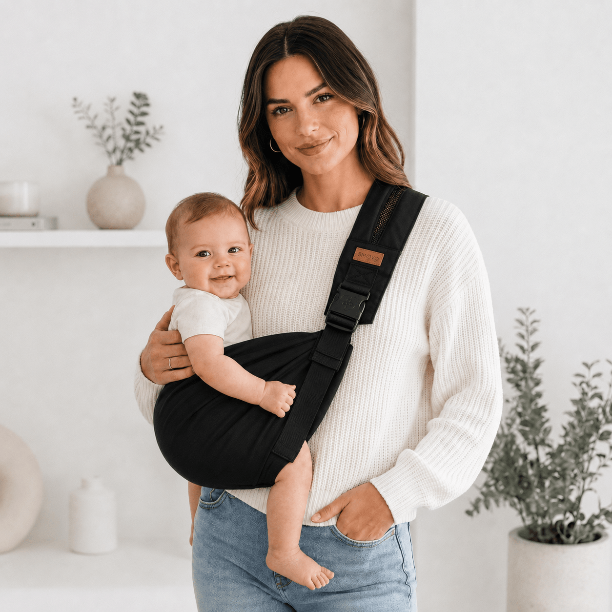 SMOVO Carry – Baby Tragetuch | Seitliche Babytrage